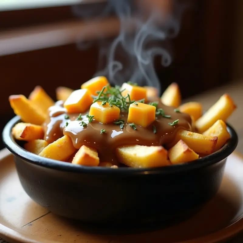 Poutine Canadiense con Queso Cheddar y Gravy: Receta Contundente para Días Fríos