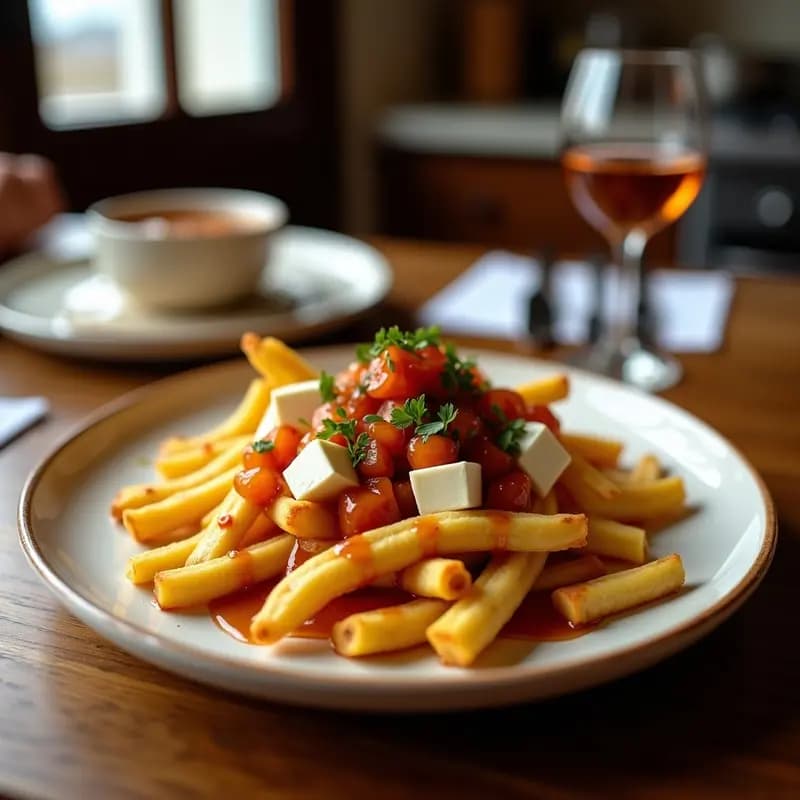 Poutine Quebecoise con Queso en Grano y Salsa de Caramelo Salado: Versión Dulce-Salada del Clásico Canadiense