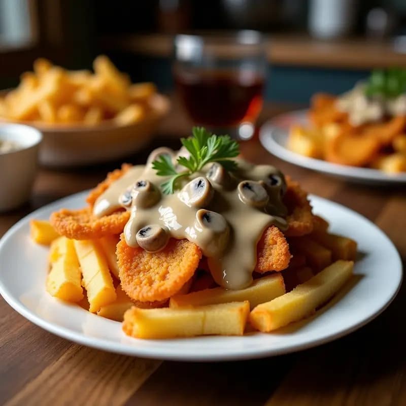 Poutine Canadá con Queso en Grano y Salsa de Hongos: Receta de Quebec Crujiente en Airfryer