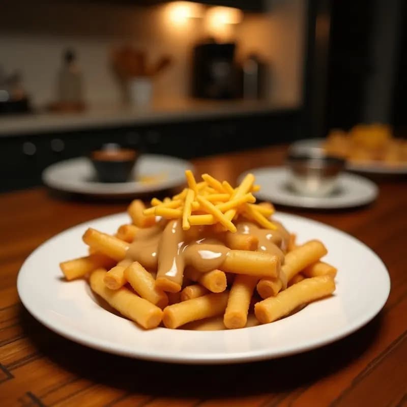 Poutine Canadiense con Queso en Grano y Salsa de Carne: Receta de Comida Basura Internacional