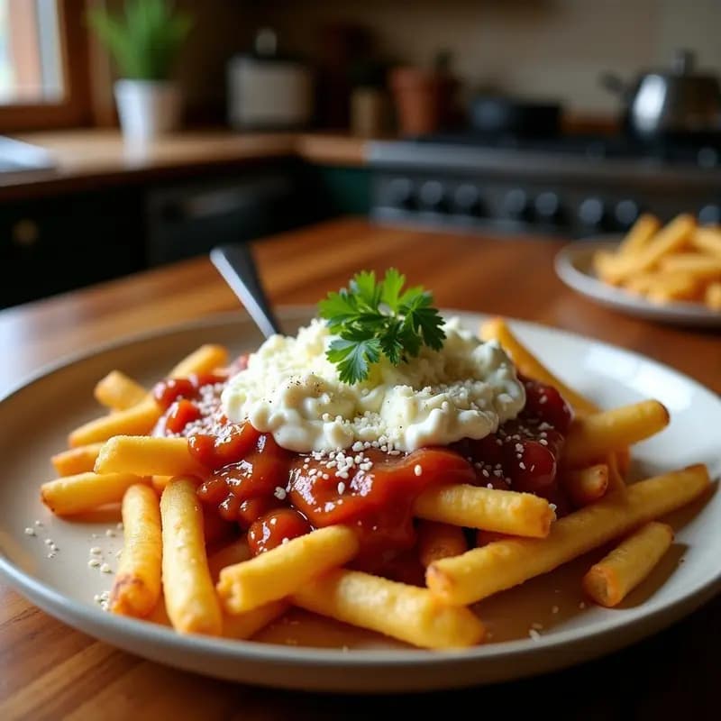 Poutine Canadiense con Queso en Grano y Salsa de Hongo: Receta Gourmet en Airfryer