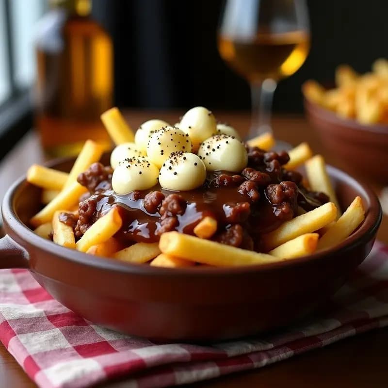 Poutine Canadiense con Queso en Granos y Gravy de Carne: Receta Callejera Indulgente