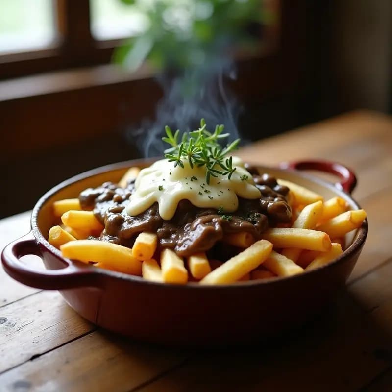 Poutine Vegana con Queso de Cashew y Gravy de Hongos: Receta Canadiense Reconfortante