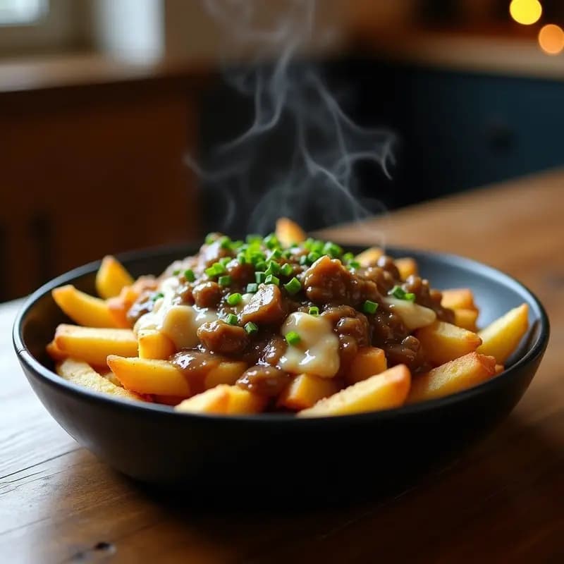 Poutine Canadians con Queso Vegano y Salsa de Hongos: Receta Fusion Sin Lácteos