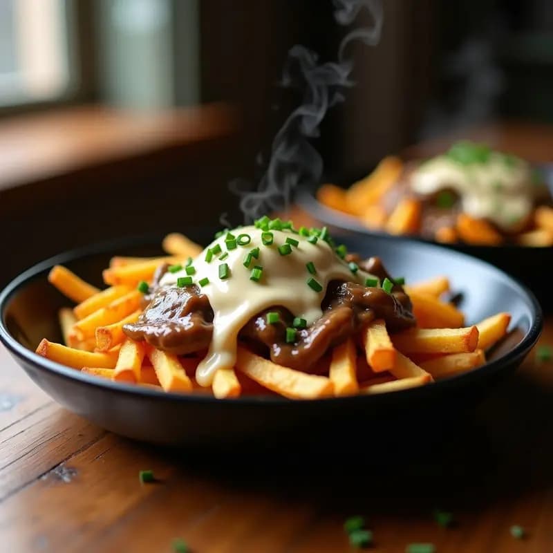 Poutines Veganas con Queso de Anacardos y Gravy de Hongos: Receta Canadiense Sin Culpa
