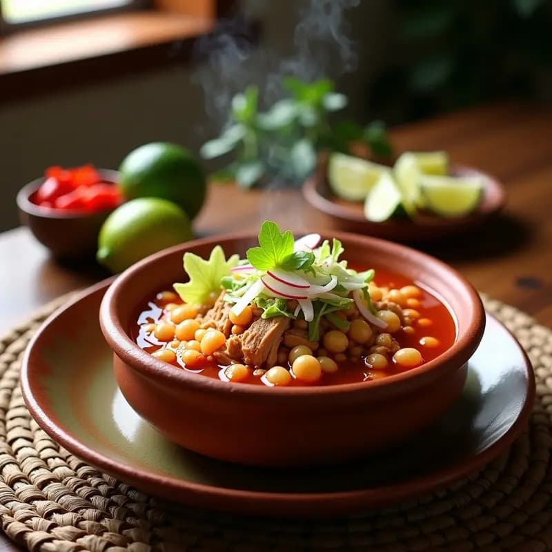 Pozole Rojo Mexicano con Hominy y Pollo: Receta Tradicional para Fiestas