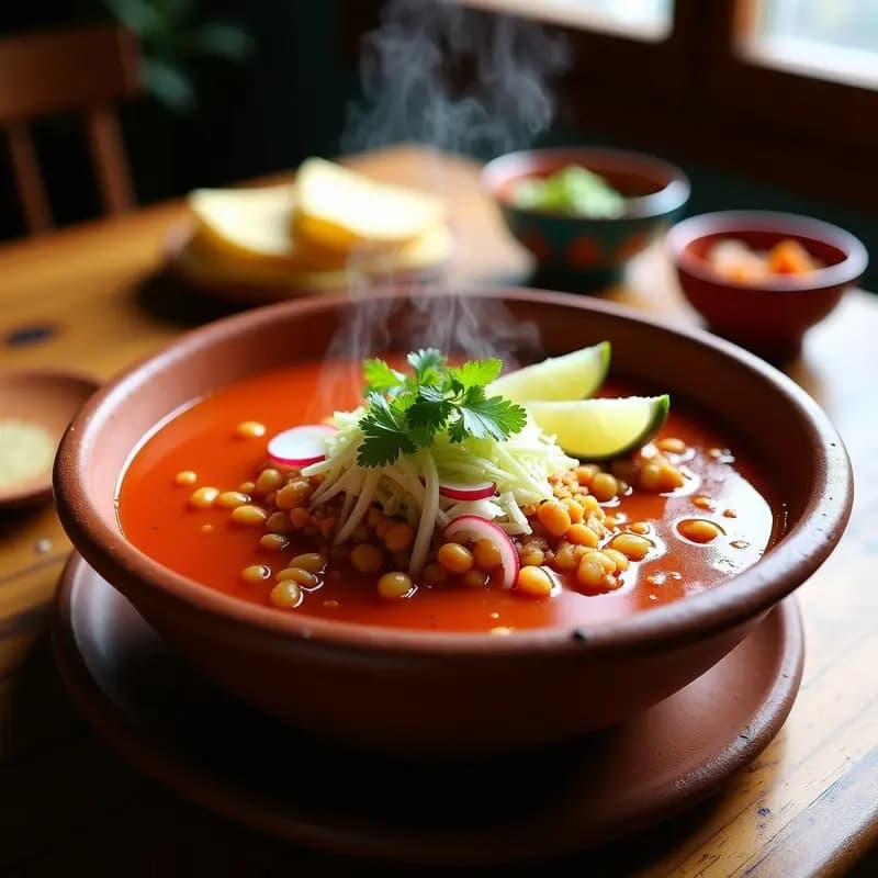 Pozole Rojo Vegano con Jackfruit y Hominy: Receta Mexicana Especiada y Reconfortante