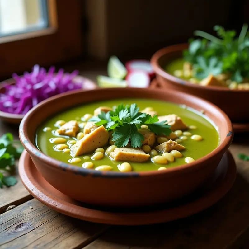 Pozole Verde de Pollo con Hominy y Chile Poblano: Receta Mexicana Tradicional en Olla Express