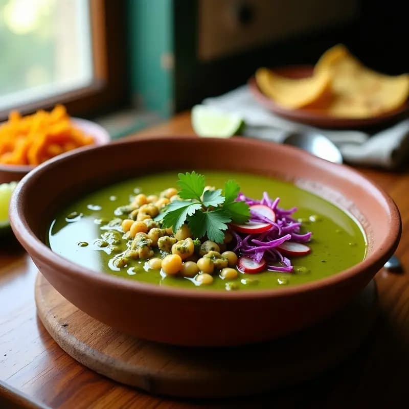 Pozole Verde Vegano con Jackfruit y Hominy: Receta Mexicana en Olla Exprés