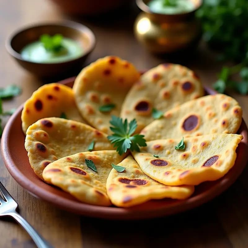 Prata de Batata Doce y Espinacas: Pan Indio Sin Gluten y Vegano