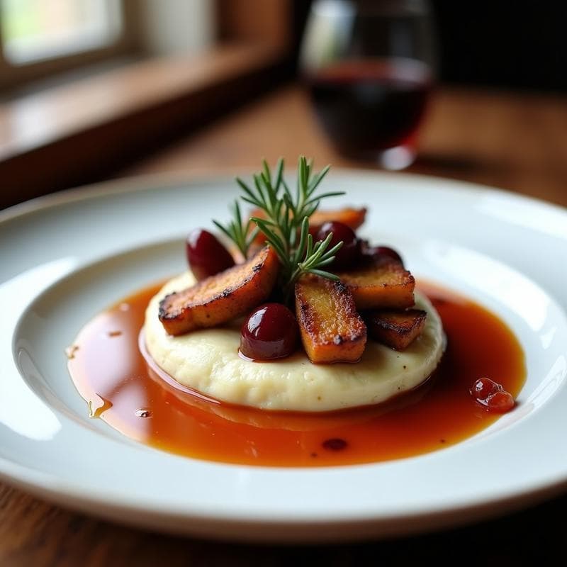 Presa Ibérica con puré de Coliflor y Salsa de Ciruelas: Receta Gourmet en Olla Express