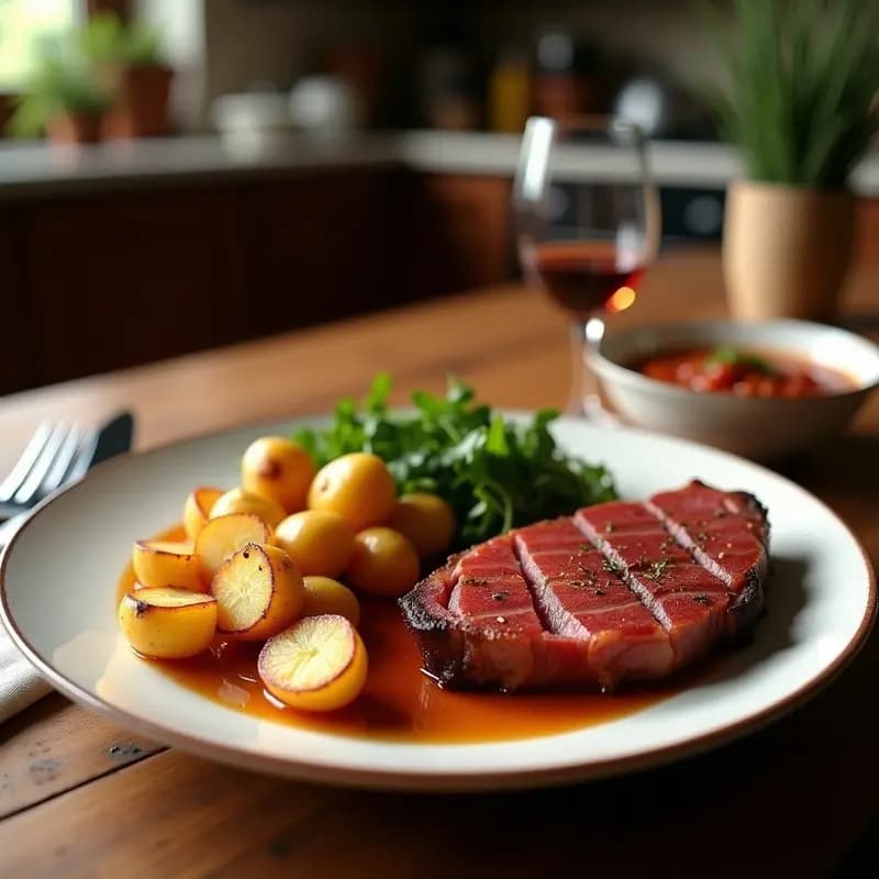 Presa Ibérica con Salsa de Coca-Cola y Patatas Panaderas: Placeres Culposos