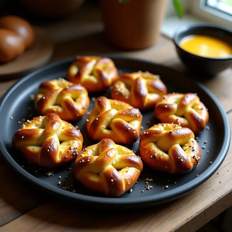 Pretzels Alemanes de Masa de Centeno con Queso Cheddar: Snack Salado en 30 Minutos