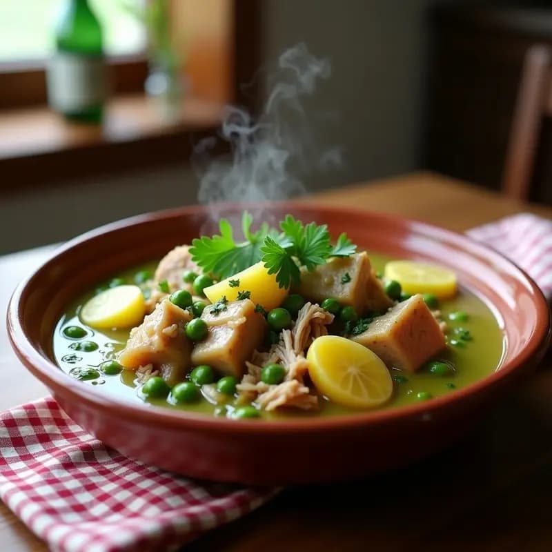 Pringá de Cerdo en Salsa Verde: Receta Andaluza con Patatas y Guisantes