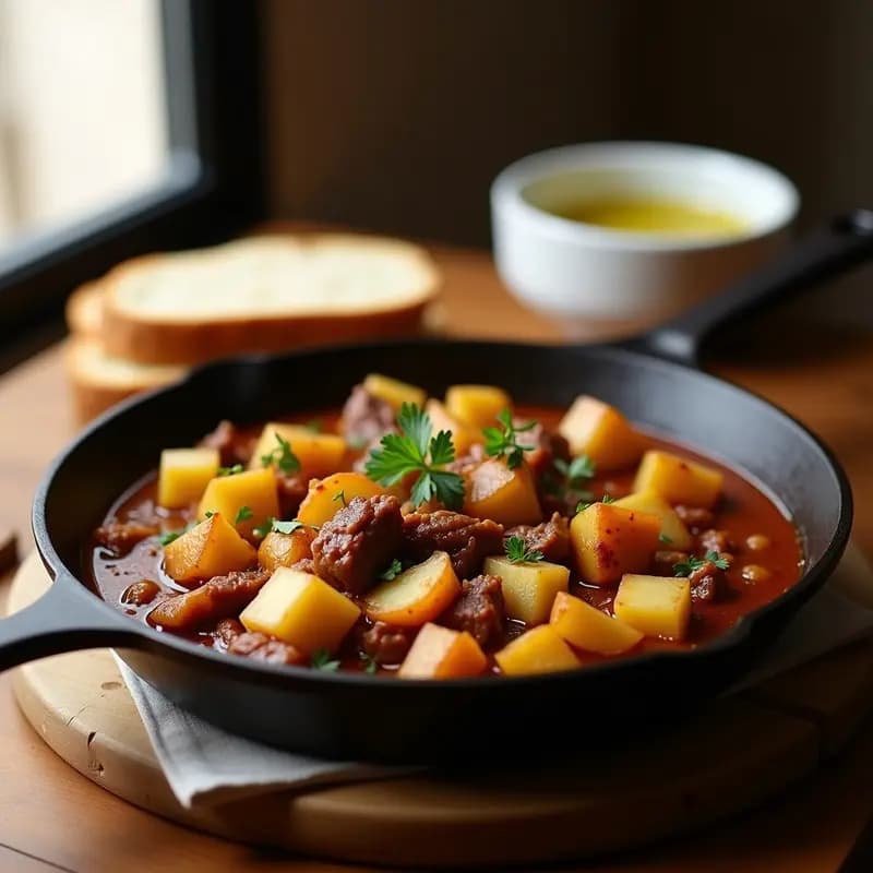 Pringá con Patatas: Aprovecho del Cocido Andaluz en Sartén