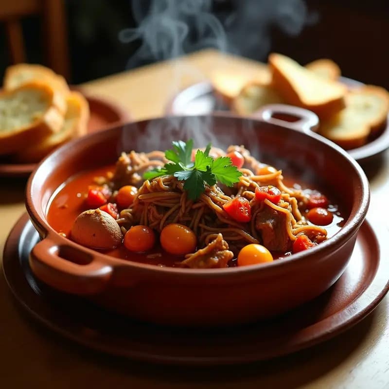 Pringada de Lomo con Pimentón: Tapa Andaluza en Cazuela de Barro
