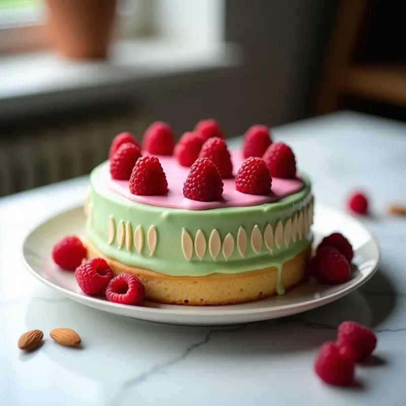 Prinsesstårta Sueca con Crema de Frambuesa y Mazapán: Postre Escandinavo Elegante y Colorido