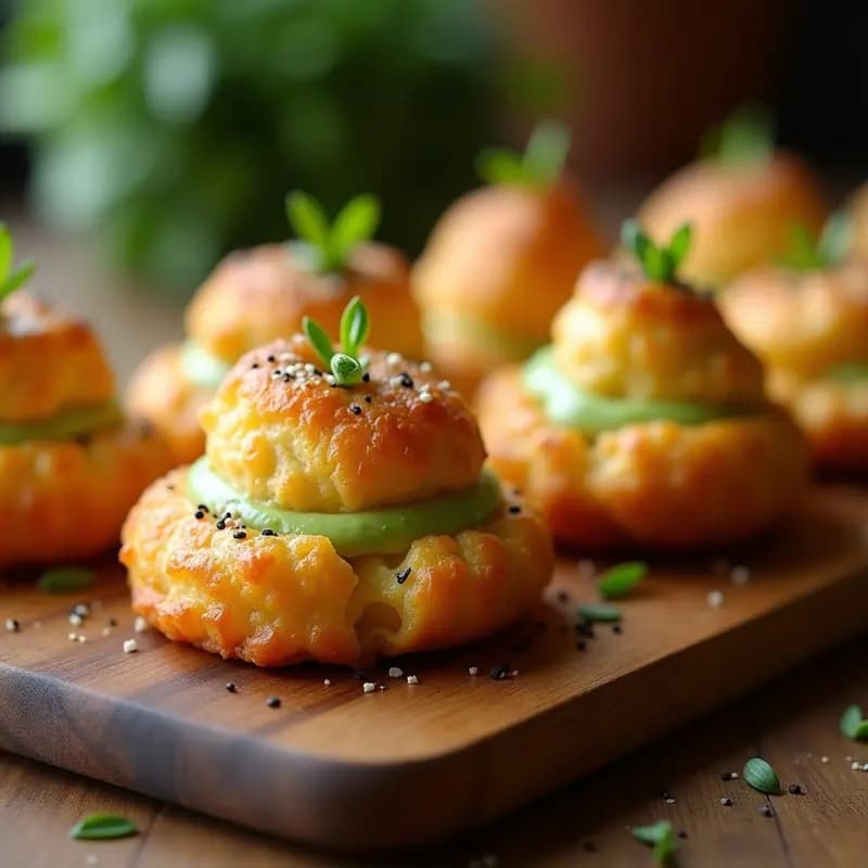 Profiteroles de Queso Gouda Rellenos de Puré de Espárragos: Aperitivo Francés en Airfryer