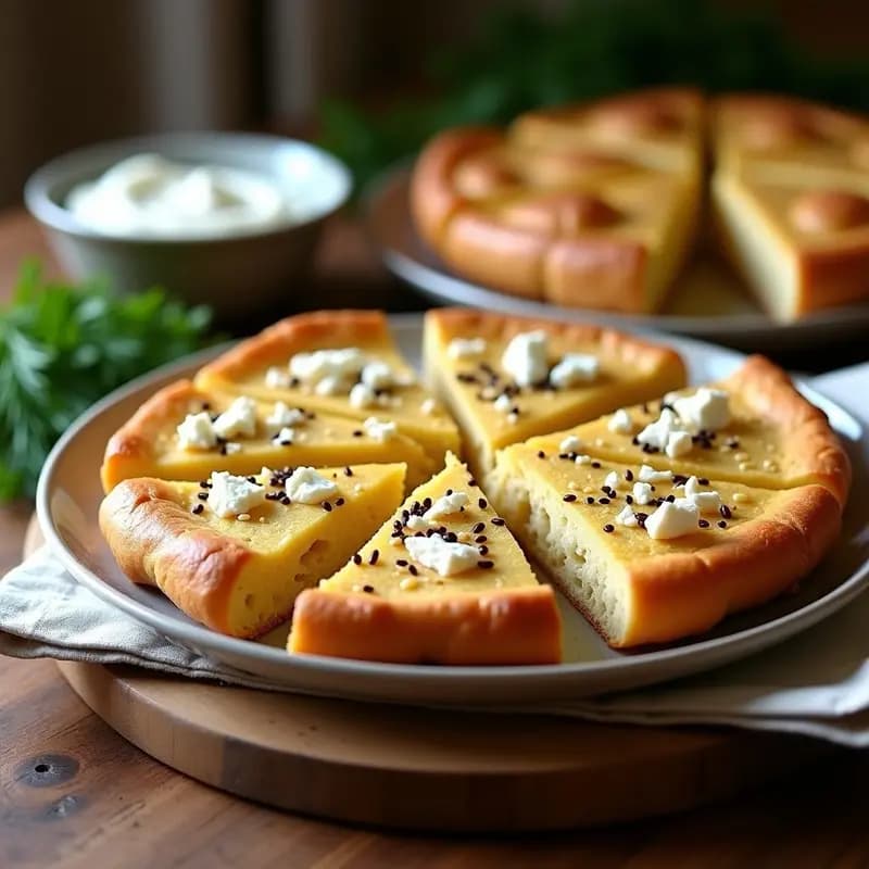 Proja Serbia de Harina de Garbanzo y Queso Feta: Panecillo Salado Sin Gluten