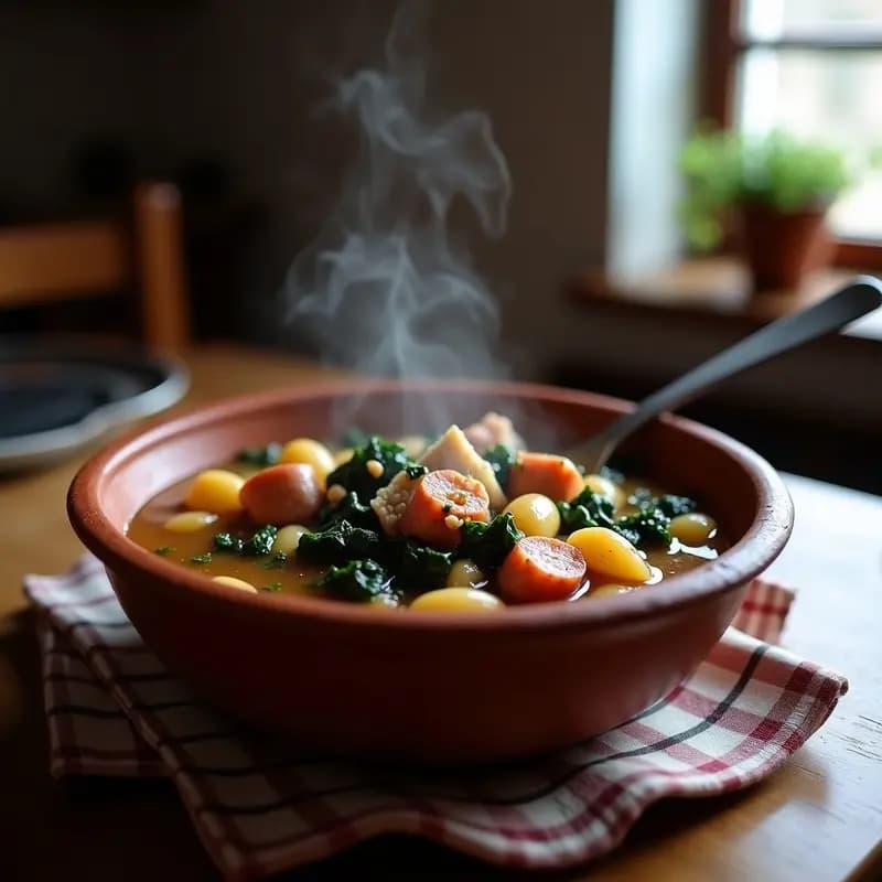 Pucheiro Galego con Grelos y Lacón: Receta Tradicional de Invierno en Olla Lenta