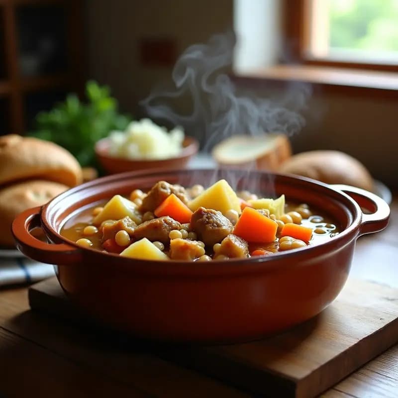 Puchero andaluz con carne y verduras Receta de cuchara para días fríos