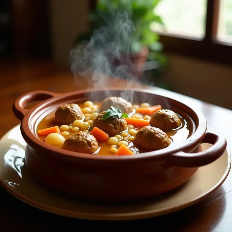 Puchero Andaluz con Pelotas: Receta de Garbanzos, Carne y Albóndigas Caseras