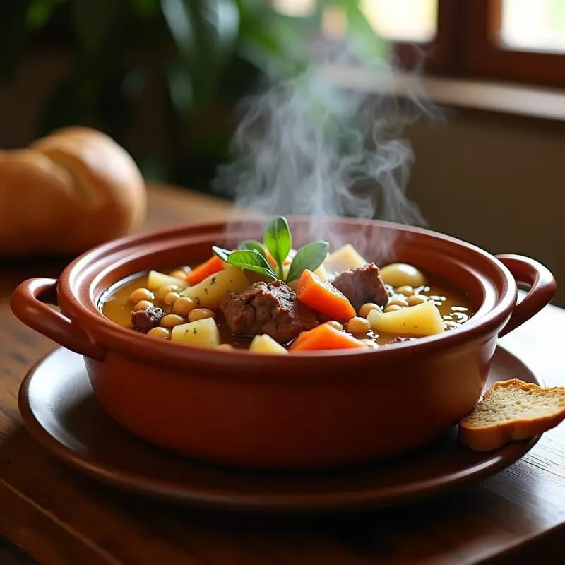 Puchero Anduz con Carne y Verduras: Cocido Gitano de Andalucía