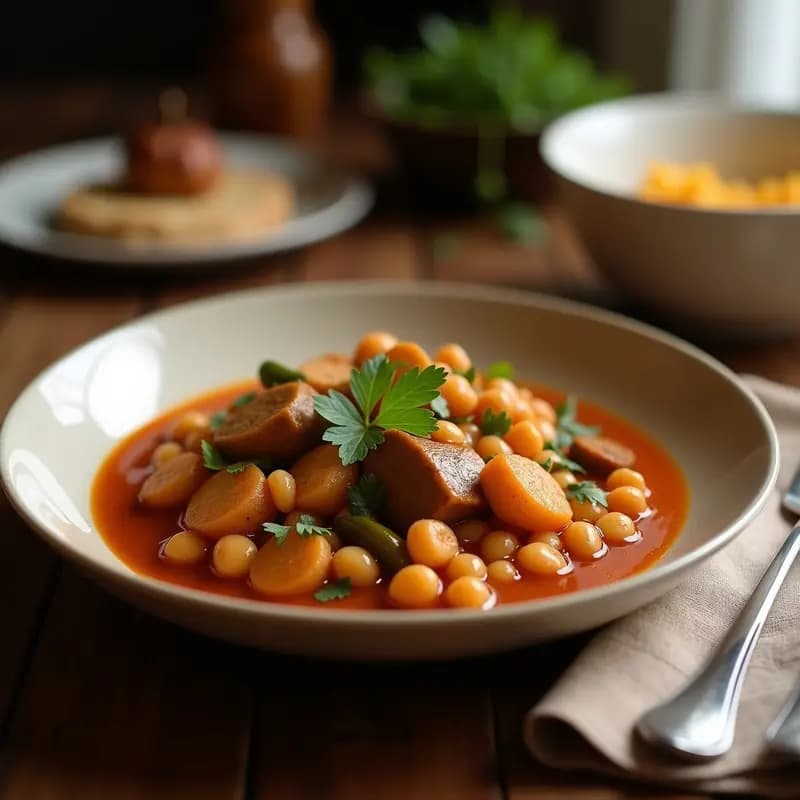 Puchero Anduz con Garbanzos, Gallina y Verduras: Cocido Tradicional para 6 Personas