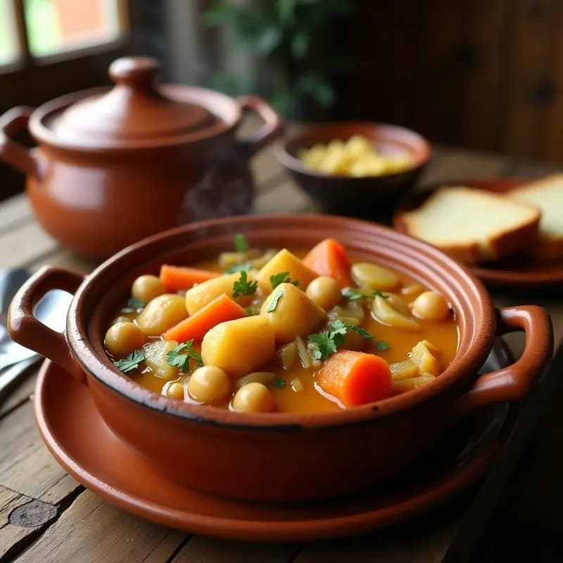 Puchero Anduzaleño con Garbanzos y Verduras: Receta de Invierno en Olla Lenta
