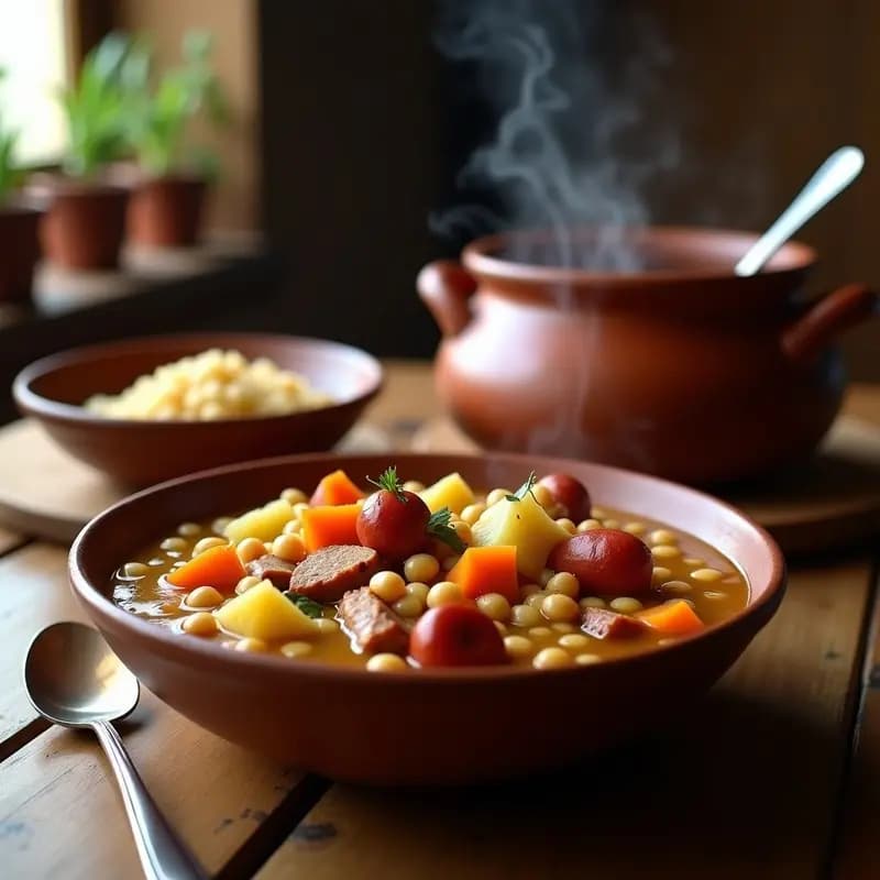 Puchero Canario con Carne de Cerdo y Garbanzos: Receta de Cuchara para Compartir