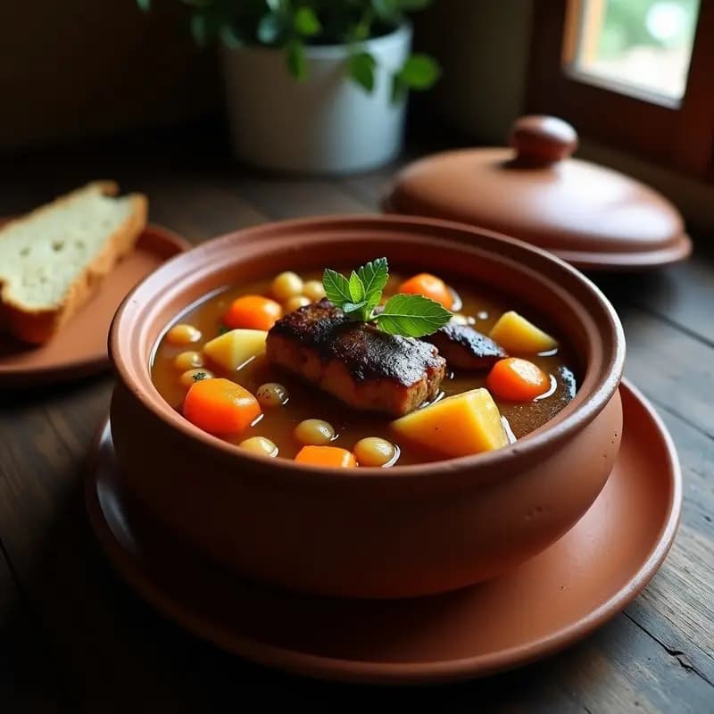 Puchero Canario con cochino negro y Batata: Receta de las Islas en Olla Grande
