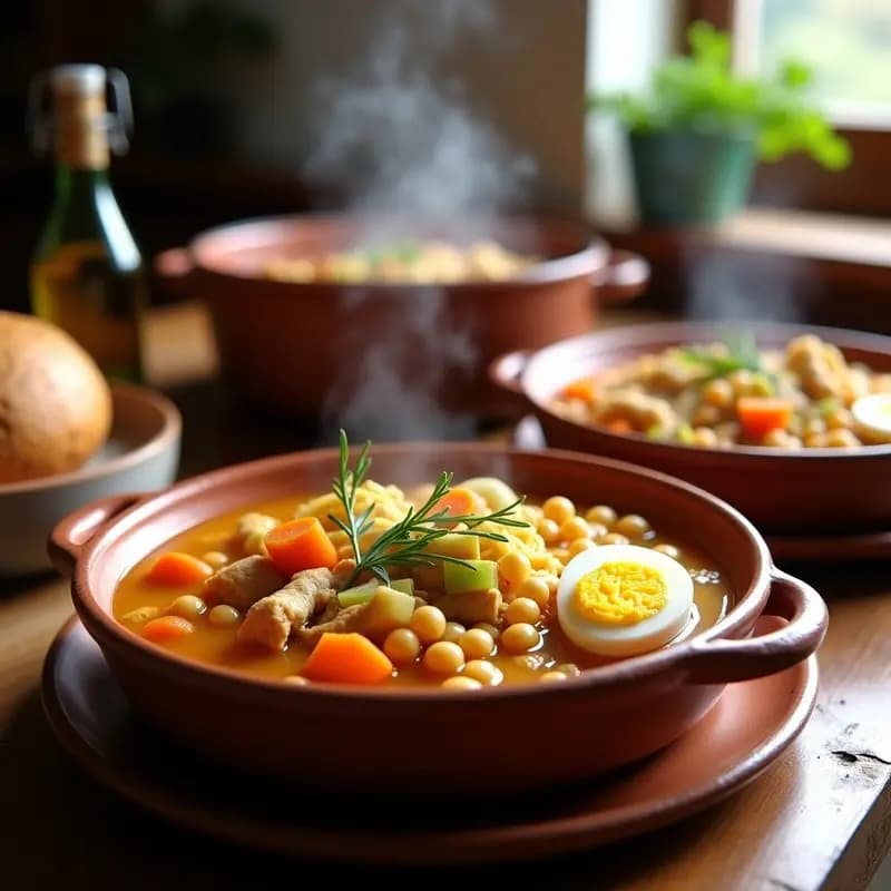 Puchero de Garbanzos con Fideos y Pollo: Receta de Invierno para Compartir