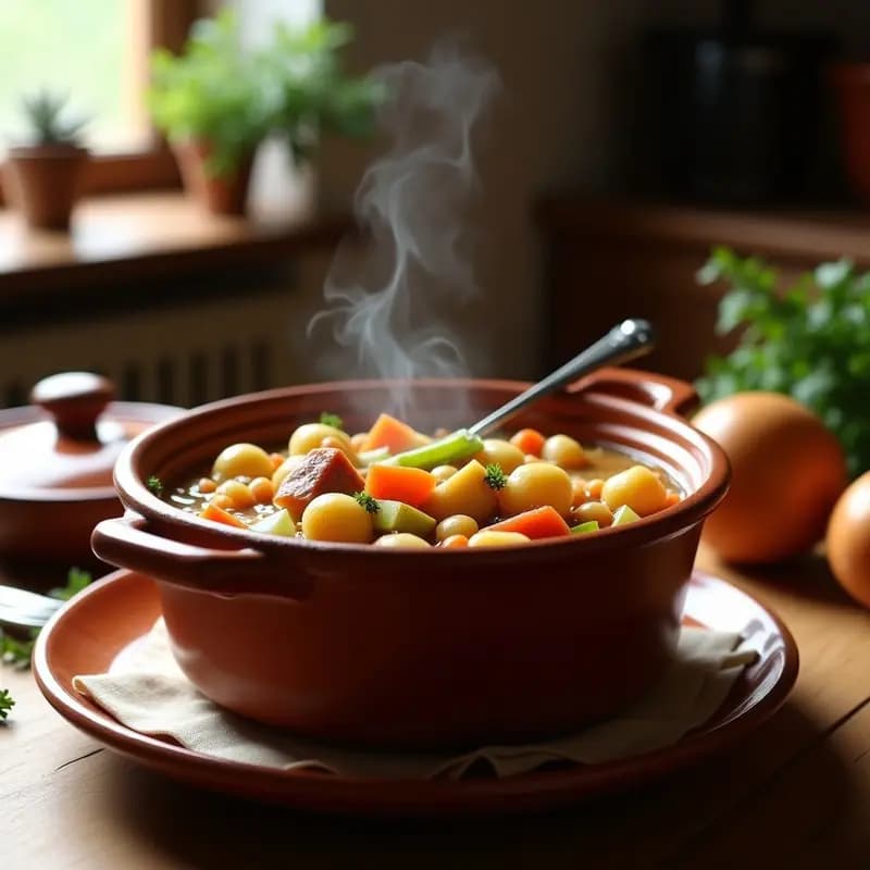 Puchero de Garbanzos y Verduras con Hueso de Jamón: Receta de Olla en Casa