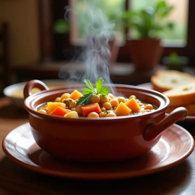 Puchero Gitano con Garbanzos y Calabaza: Estofado Andaluz de Otoño
