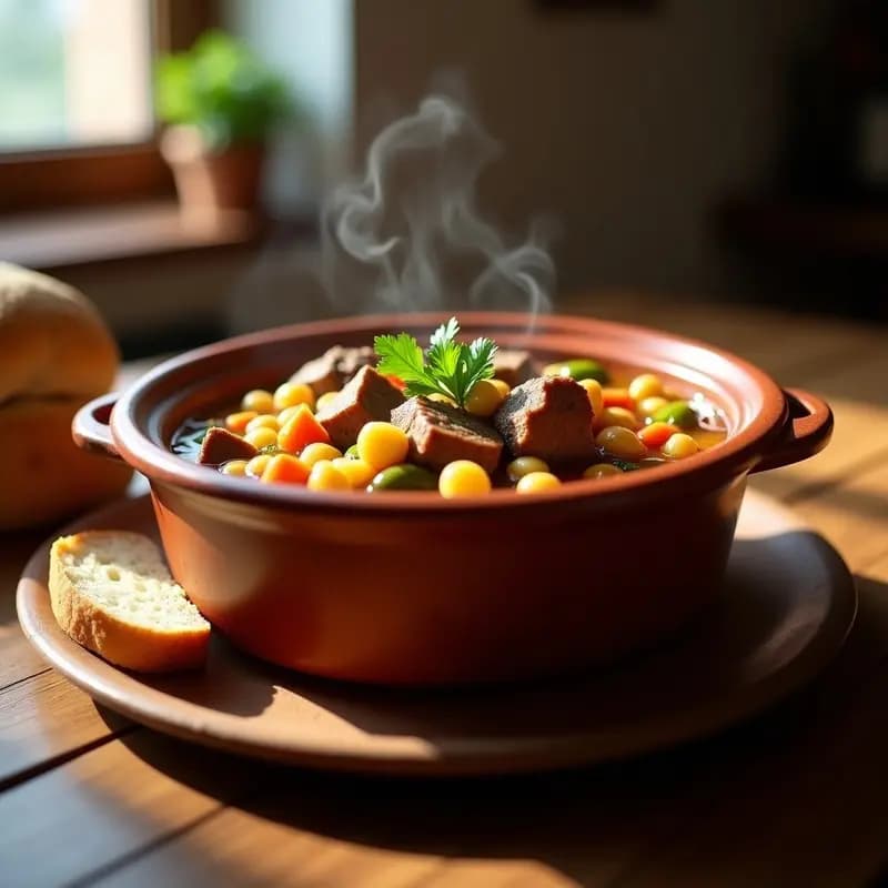 Puchero Gitano con Garbanzos y Costillas de Cerdo: Receta Sevillana para Pobres
