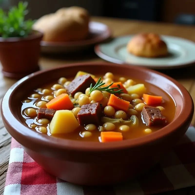 Puchero Gitano con Garbanzos y Pringá: Receta Sevillana en Olla Express