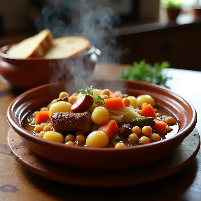 Puchero de Invierno con Garbanzos, Repollo y Carne: Receta de Aprovechamiento para Día de Mercado