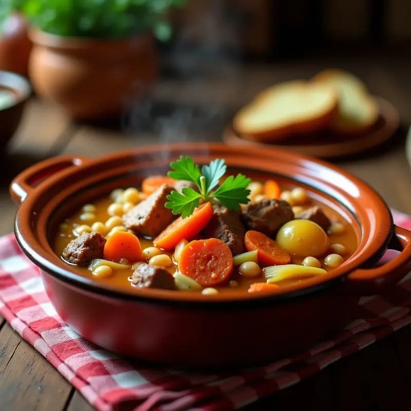Puchero Madrileño con Carne y Verduras: Cocido Casero para Día de Familia
