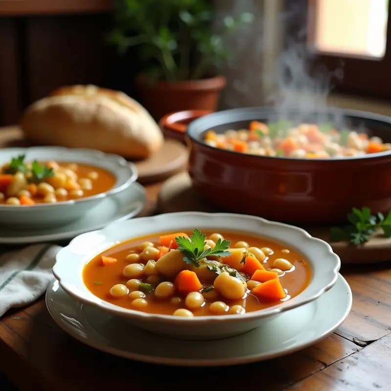 Puchero Madrileño con Garbanzos y Verduras de Temporada: Receta de Cuchara