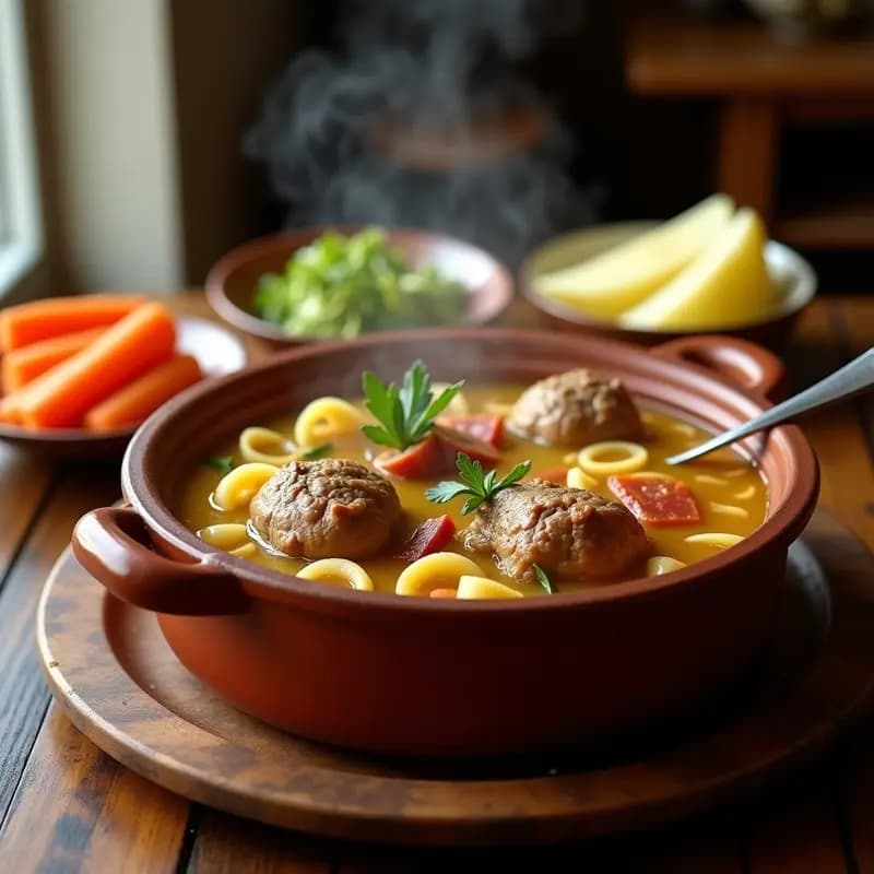 Puchero Madrileño con Tres Carnes y Verduras: Receta de Cocido para Comer en Familia