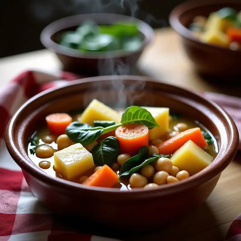 Puchero Madrileño Vegetariano: Cocido de Invierno Sin Carne pero con Todo el Sabor