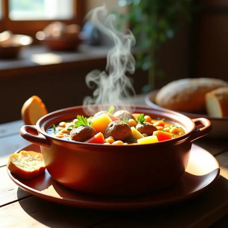 Puchero manchego de invierno: Cocido con pelotas y verduras para alimentar a la familia