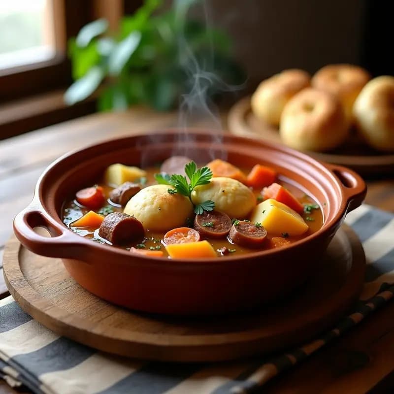 Puchero Manchego con Pelotas de Pan y Verduras de Temporada: Receta de Invierno en Cazuela