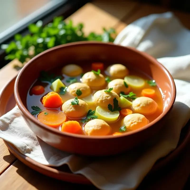 Puchero de Verano con Albóndigas de Pan y Caldo Frío: Receta Refrescante