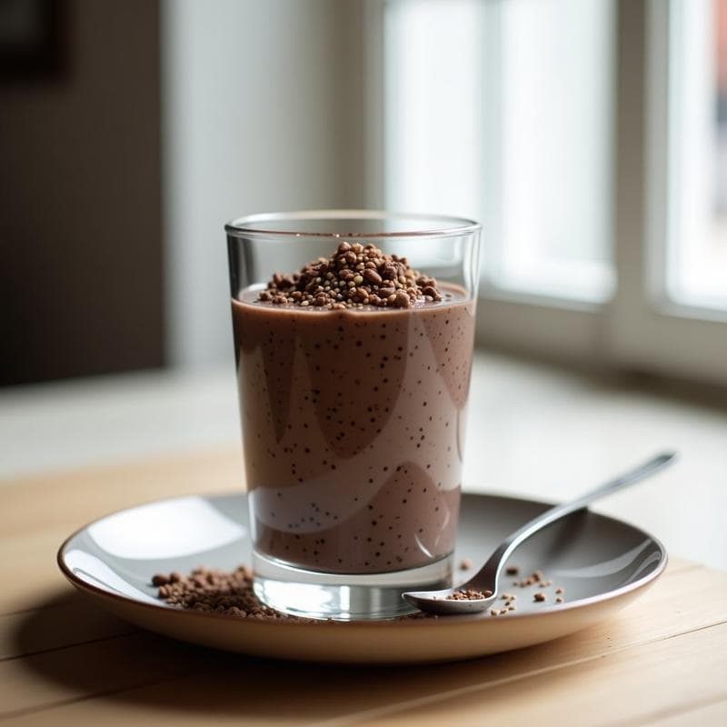 Pudding de Chía con Cacao Nibs: Receta Nocturna Alta en Fibra y Magnesio en 5 Minutos