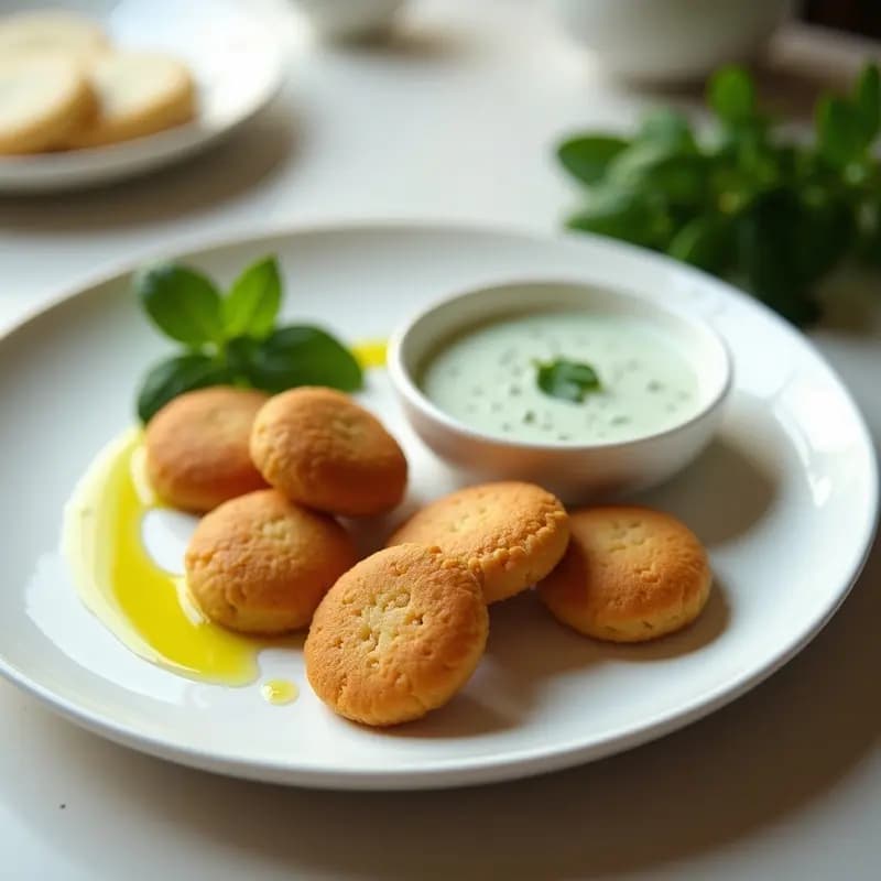 Pudi de Semolina con Salsa de Yogur y Menta: Aperitivo Indio en 10 Minutos