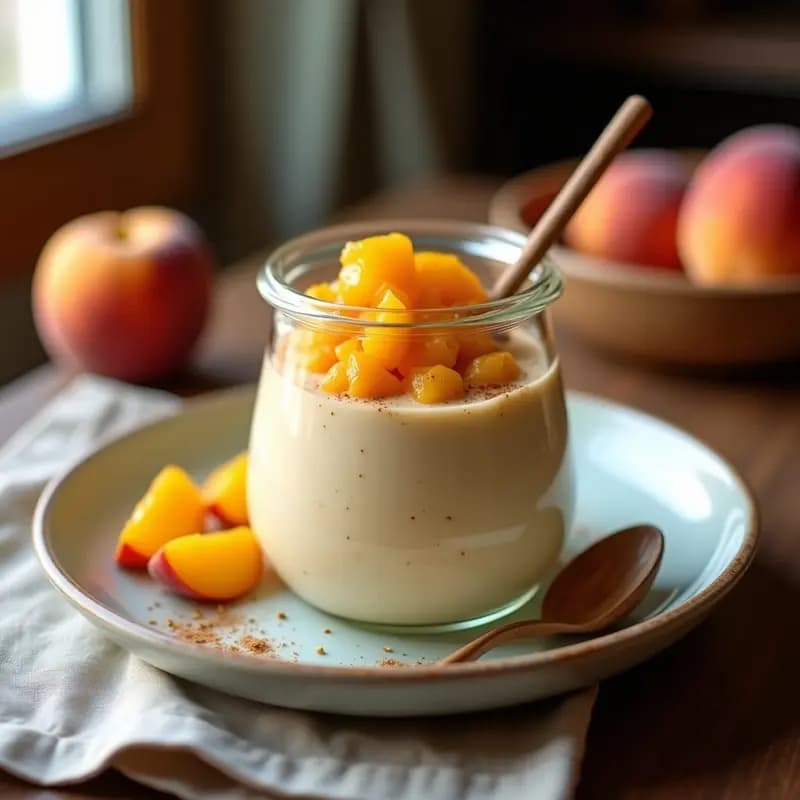 Pudín de Amaranto con Leche de Anacardos y Compota de Durazno: Desayuno Mexicano Sin Azúcar