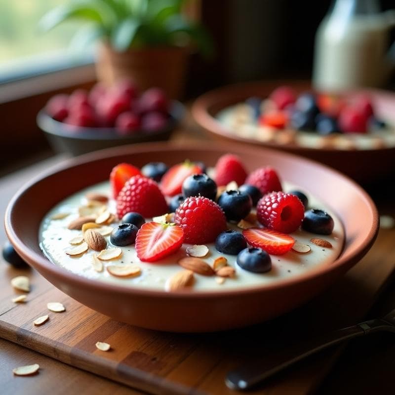 Pudín de Amaranto y Leche de Almendras con Frutos Rojos: Desayuno Mexicano Keto