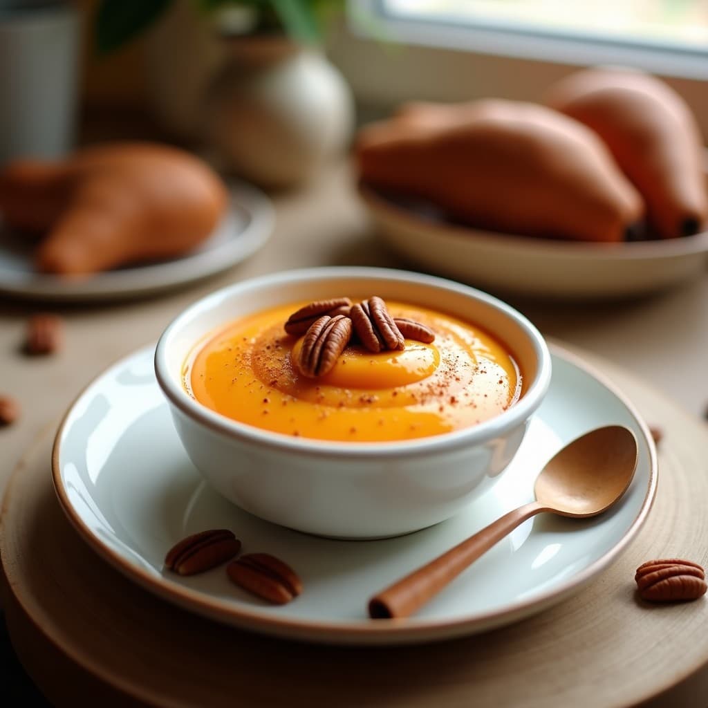 Pudín de Batata y Canela con Topping de Nueces: Postre Keto y Sin Lácteos en Microondas
