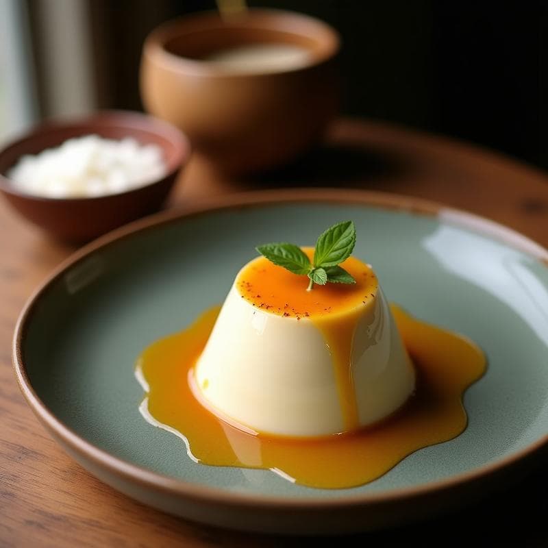 Pudín de Chaya y Coco con Sirope de Agave: Postre Mexicano Sin Lácteos y Antioxidante